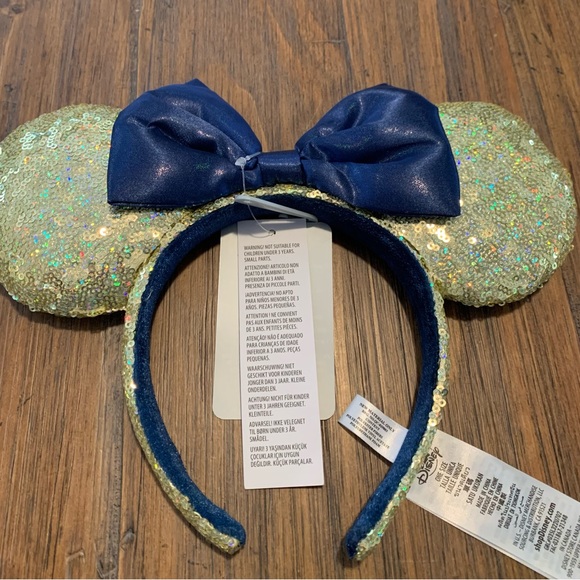Walt Disney World  50th anniversary Minnie Mouse Ears headband Gold And Blue - Picture 3 of 10